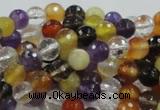 CMQ31 15.5 inches 6mm faceted round multicolor quartz beads