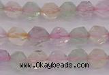 CMQ366 15.5 inches 6mm faceted nuggets mixed quartz beads