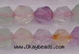 CMQ369 15.5 inches 12mm faceted nuggets mixed quartz beads