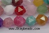 CMQ372 15.5 inches 8mm faceted nuggets mixed gemstone beads