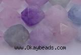 CMQ383 15.5 inches 10mm faceted nuggets mixed quartz beads