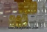 CMQ39 15.5 inches 6*10mm triangle mixed quartz beads wholesale