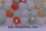 CMQ411 15.5 inches 6mm faceted nuggets mixed jade beads