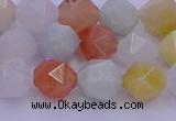 CMQ413 15.5 inches 10mm faceted nuggets mixed jade beads