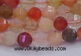 CMQ426 15.5 inches 6mm faceted round natural mixed quartz beads