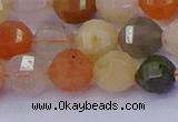 CMQ427 15.5 inches 8mm faceted round natural mixed quartz beads