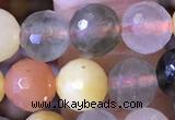 CMQ437 15.5 inches 8mm faceted round mixed rutilated quartz beads