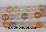 CMQ52 15.5 inches 8mm faceted round multicolor quartz beads