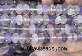 CMQ520 15.5 inches 8*12mm faceted rondelle colorfull quartz beads