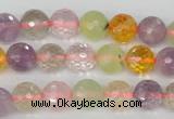 CMQ53 15.5 inches 10mm faceted round multicolor quartz beads