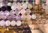 CMQ548 15.5 inches 14mm faceted round colorfull quartz beads