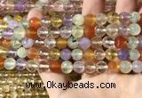 CMQ550 15.5 inches 8mm faceted round colorfull quartz beads