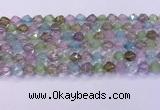 CMQ576 15.5 inches 8mm faceted round mixed quartz beads