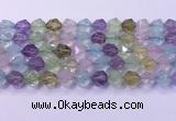 CMQ578 15.5 inches 12mm faceted round mixed quartz beads