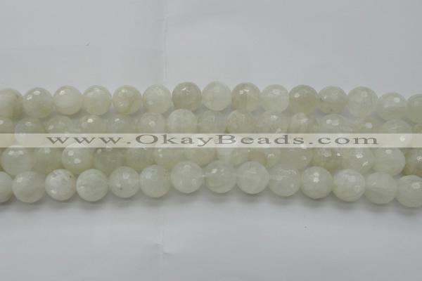 CMS1044 15.5 inches 12mm faceted round A grade white moonstone beads