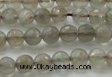 CMS1060 15.5 inches 6mm faceted round grey moonstone beads wholesale