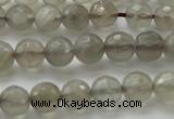 CMS1061 15.5 inches 8mm faceted round grey moonstone beads wholesale