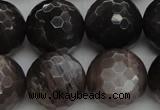 CMS1079 15.5 inches 14mm faceted round grey moonstone beads wholesale