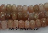 CMS1091 15.5 inches 5*8mm faceted rondelle moonstone beads