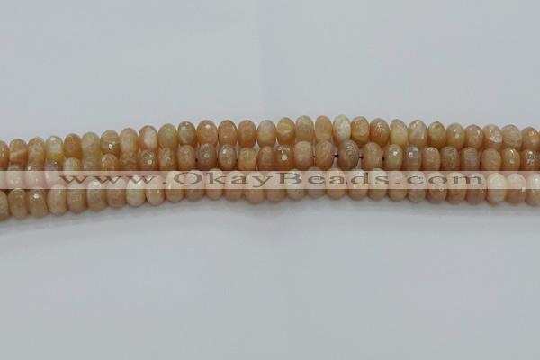 CMS1092 15.5 inches 6*10mm faceted rondelle moonstone beads