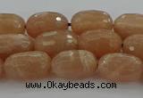 CMS1098 15.5 inches 8*12mm faceted rice moonstone gemstone beads