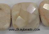 CMS112 15.5 inches 30*30mm faceted square moonstone gemstone beads