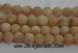 CMS1120 15.5 inches 4mm round matte moonstone gemstone beads