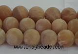 CMS1122 15.5 inches 8mm round matte moonstone gemstone beads