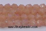 CMS1131 15.5 inches 6mm faceted nuggets peach moonstone beads