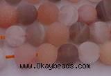 CMS1160 15.5 inches 6mm round matte rainbow moonstone beads