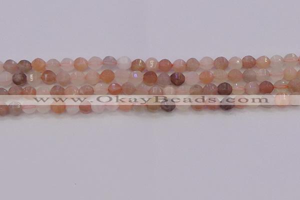 CMS1166 15.5 inches 6mm faceted round rainbow moonstone beads