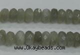 CMS128 15.5 inches 6*10mm faceted rondelle moonstone gemstone beads