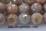 CMS1303 15.5 inches 10mm faceted round AB-color moonstone beads