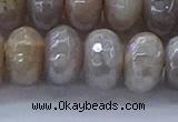 CMS1336 15.5 inches 8*16mm faceted rondelle AB-color grey moonstone beads