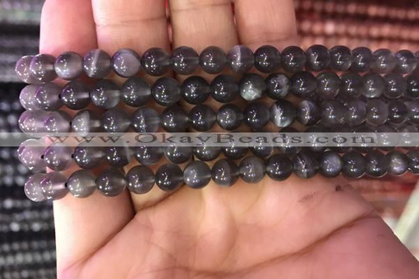 CMS1428 15.5 inches 6mm round black moonstone gemstone beads