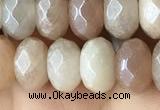 CMS1479 15.5 inches 5*8mm faceted rondelle AB-color moonstone beads