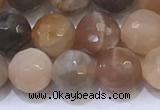 CMS1497 15.5 inches 8mmm faceted round rainbow moonstone beads