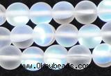 CMS1507 15.5 inches 8mm round matte synthetic moonstone beads