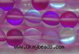 CMS1549 15.5 inches 12mm round matte synthetic moonstone beads