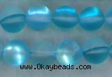 CMS1558 15.5 inches 10mm round matte synthetic moonstone beads