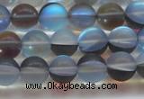 CMS1568 15.5 inches 10mm round matte synthetic moonstone beads