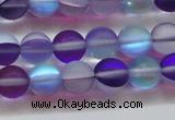 CMS1577 15.5 inches 8mm round matte synthetic moonstone beads