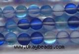 CMS1586 15.5 inches 6mm round matte synthetic moonstone beads