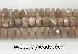 CMS1666 15.5 inches 6*13mm - 8*14mm faceted tyre moonstone beads