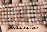 CMS1678 15.5 inches 6mm faceted round moonstone beads wholesale