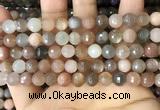 CMS1693 15.5 inches 8mm faceted round rainbow moonstone beads