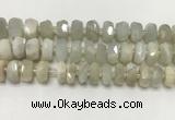 CMS1769 15.5 inches 6*12mm - 8*13mm faceted tyre moonstone beads