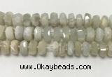 CMS1770 15.5 inches 6*13mm - 8*14mm faceted tyre moonstone beads