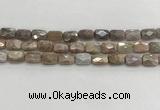 CMS1781 15.5 inches 8*12mm faceted rectangle AB-color moonstone beads