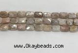 CMS1783 15.5 inches 10*14mm faceted rectangle AB-color moonstone beads